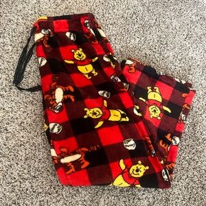 Disney Pajama Bottoms - Red and Black Plaid with Winnie the Pooh